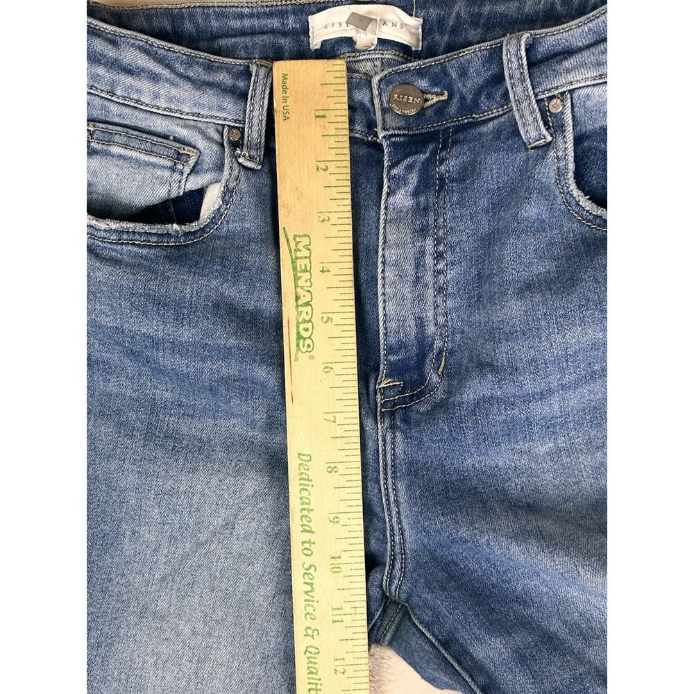 Risen Jeans Womens Size 9/29 High Rise Straight Leg Raw Hem RDP5634 Blue - Picture 5 of 9